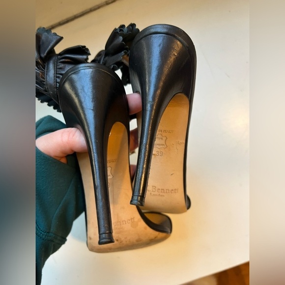 LK Bennett Renae Leather Frill Slingback Stiletto Heel 39 - Picture 5 of 12